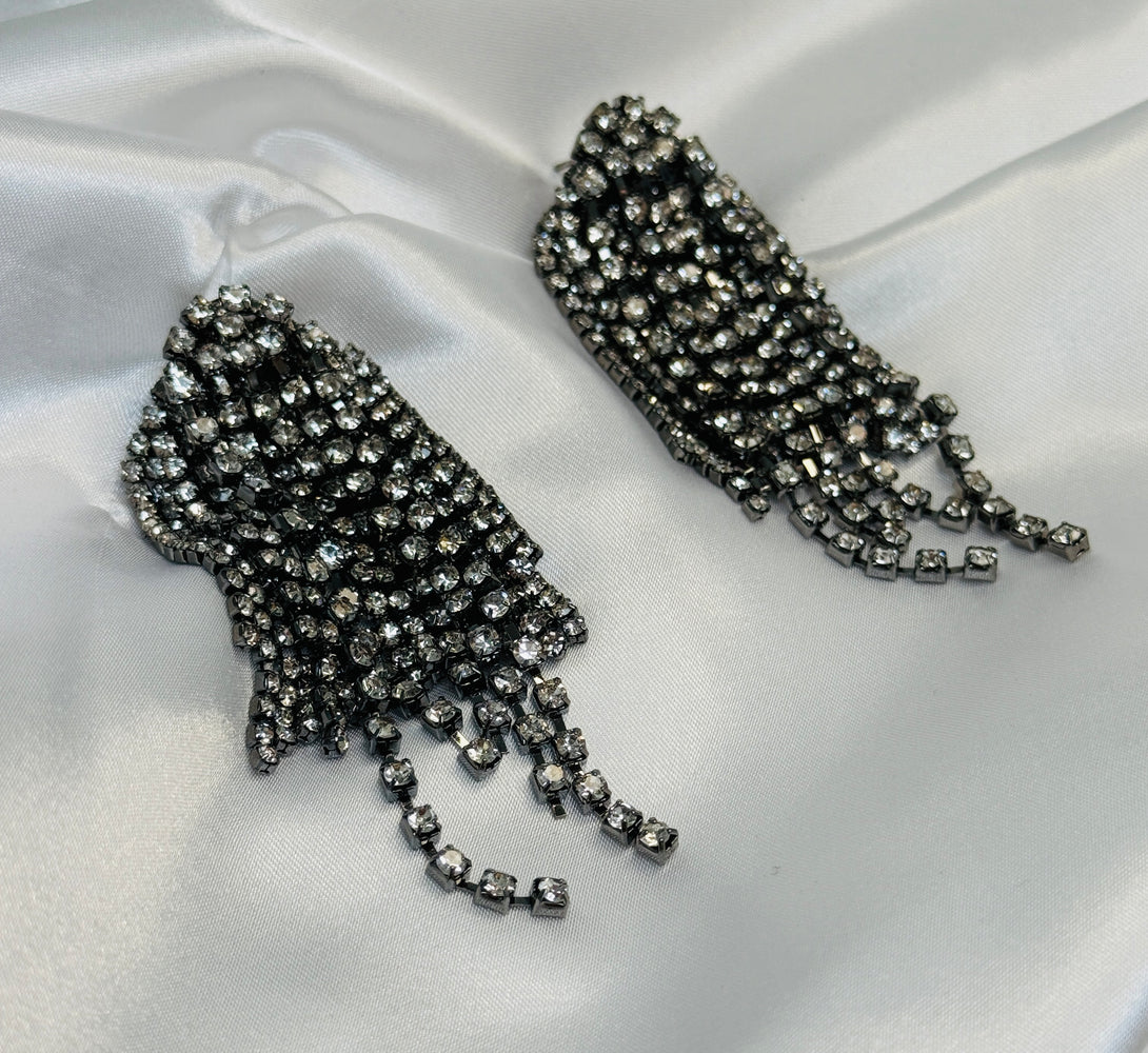 RIVA Rhinestone Tassel Earrings