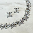 WILLOW Crystal Petal Silver Necklace Set