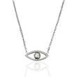Silver evil eye pendant necklace, worn to protect you from negative energy and the evil eye. Stainless steel and waterproof