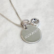Silver Personalised Birthstone Necklace Swarovski Crystal