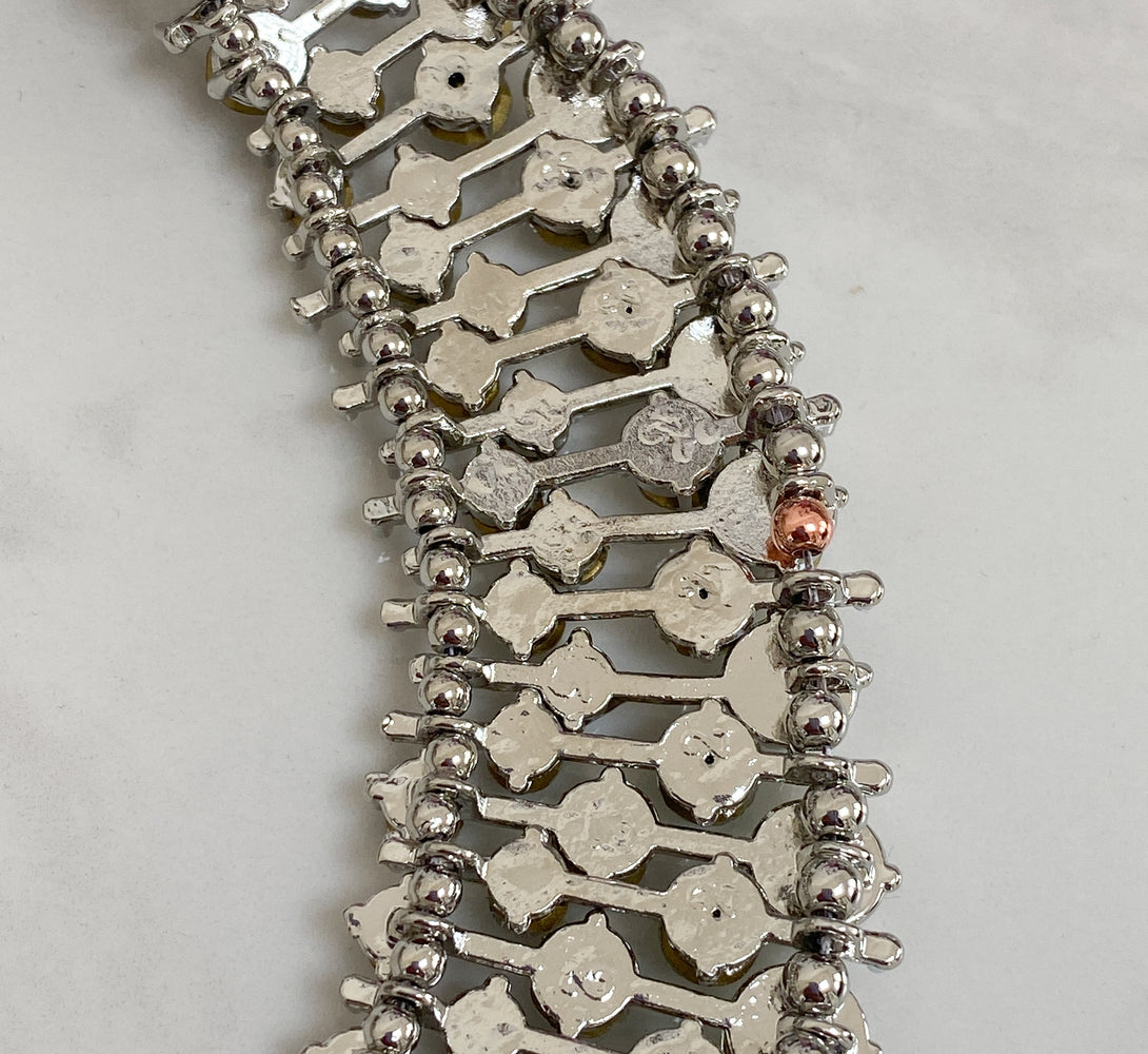 Silver Rhinestone Embellished Necklace - Not perfect but still beautiful