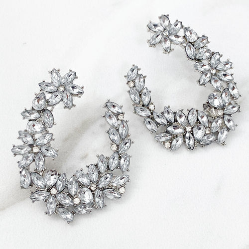 Large statement stud earrings Silver