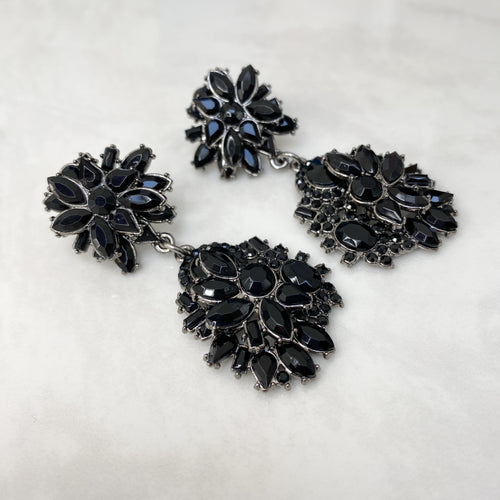 ZIA Black Jewel Statement Earrings