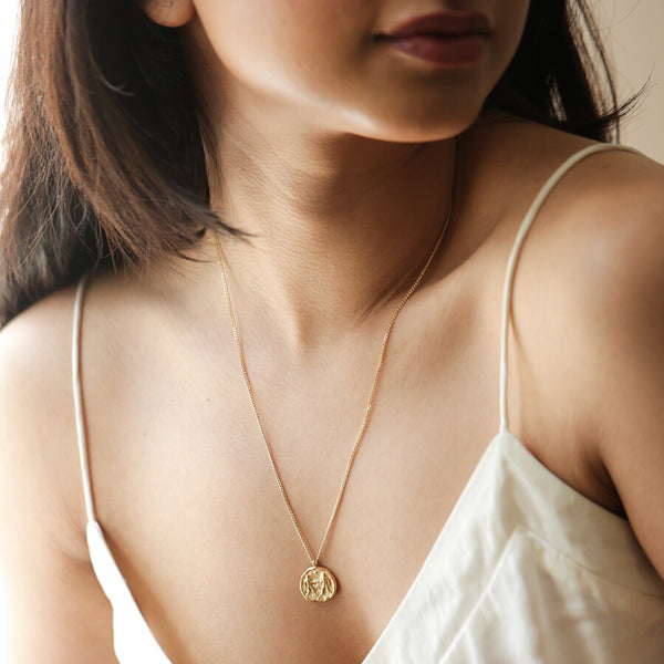 Gemini Zodiac Gold Pendant Necklace