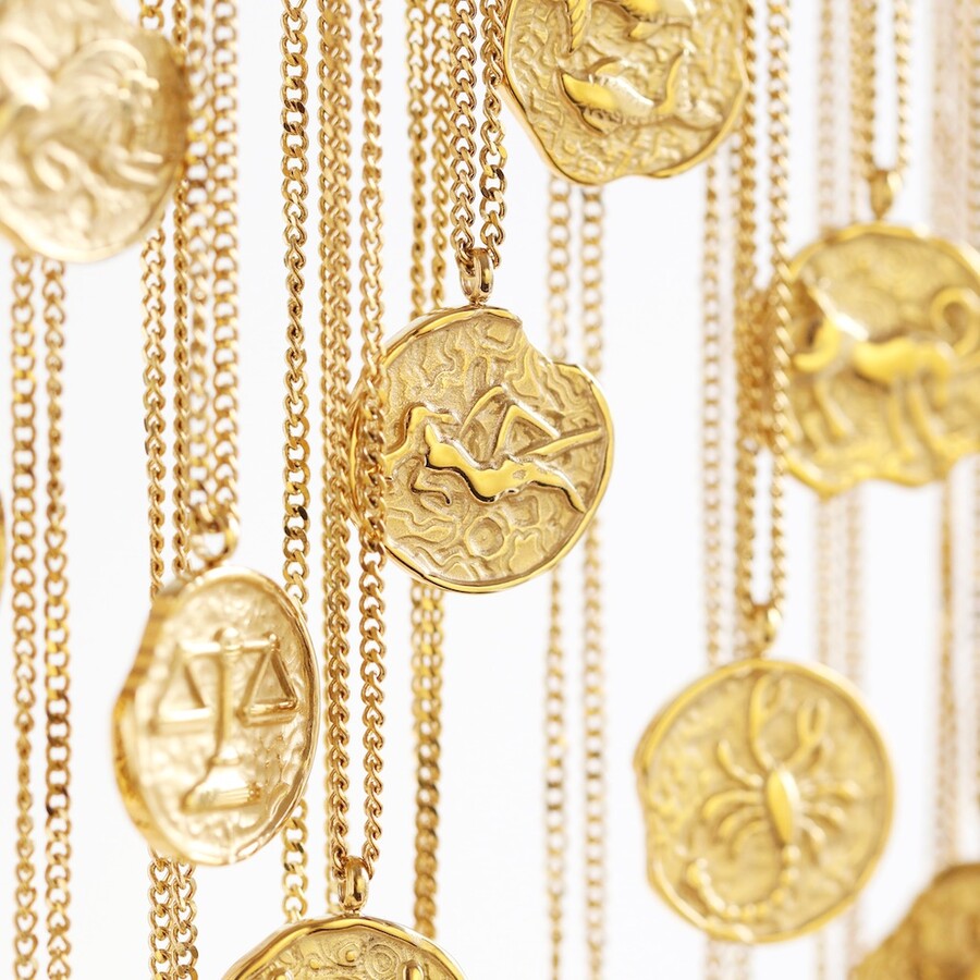 Starsign pendant necklace and chain