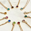 Gold  Love Heart Birthstone Necklace