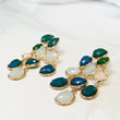 HARPER Blue Jewel Statement Earrings