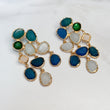 HARPER Blue Jewel Statement Earrings