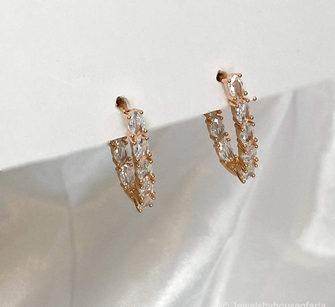 MADDIE Rose Gold Crystal Earrings