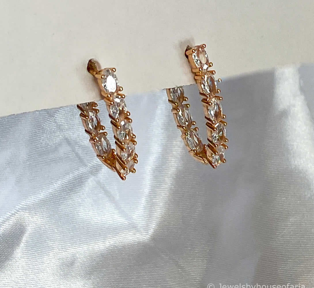MADDIE Rose Gold Crystal Earrings
