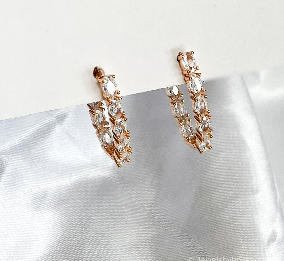 MADDIE Rose Gold Crystal Earrings