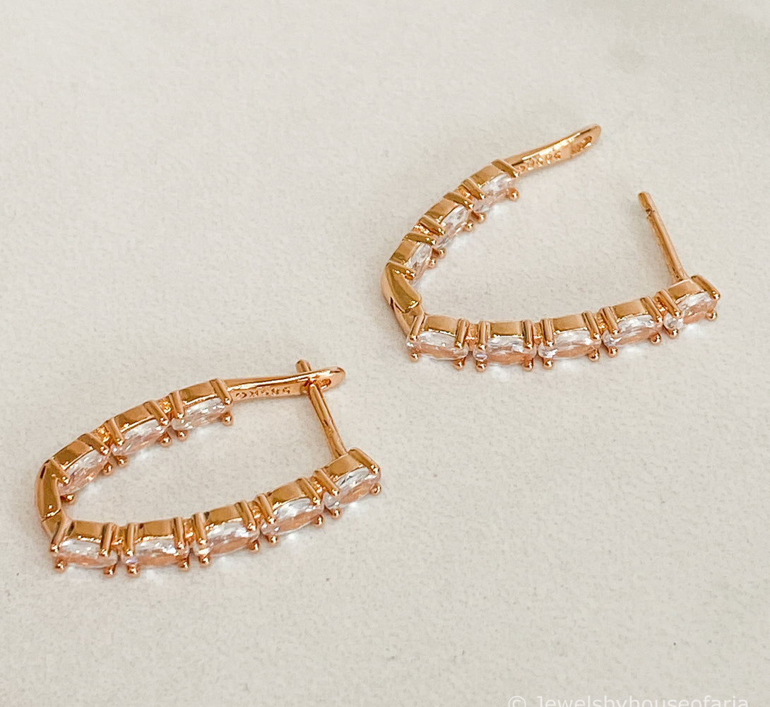 MADDIE Rose Gold Crystal Earrings