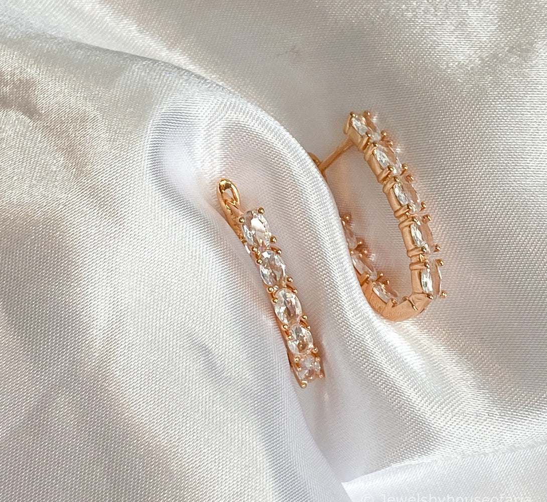 MADDIE Rose Gold Crystal Earrings
