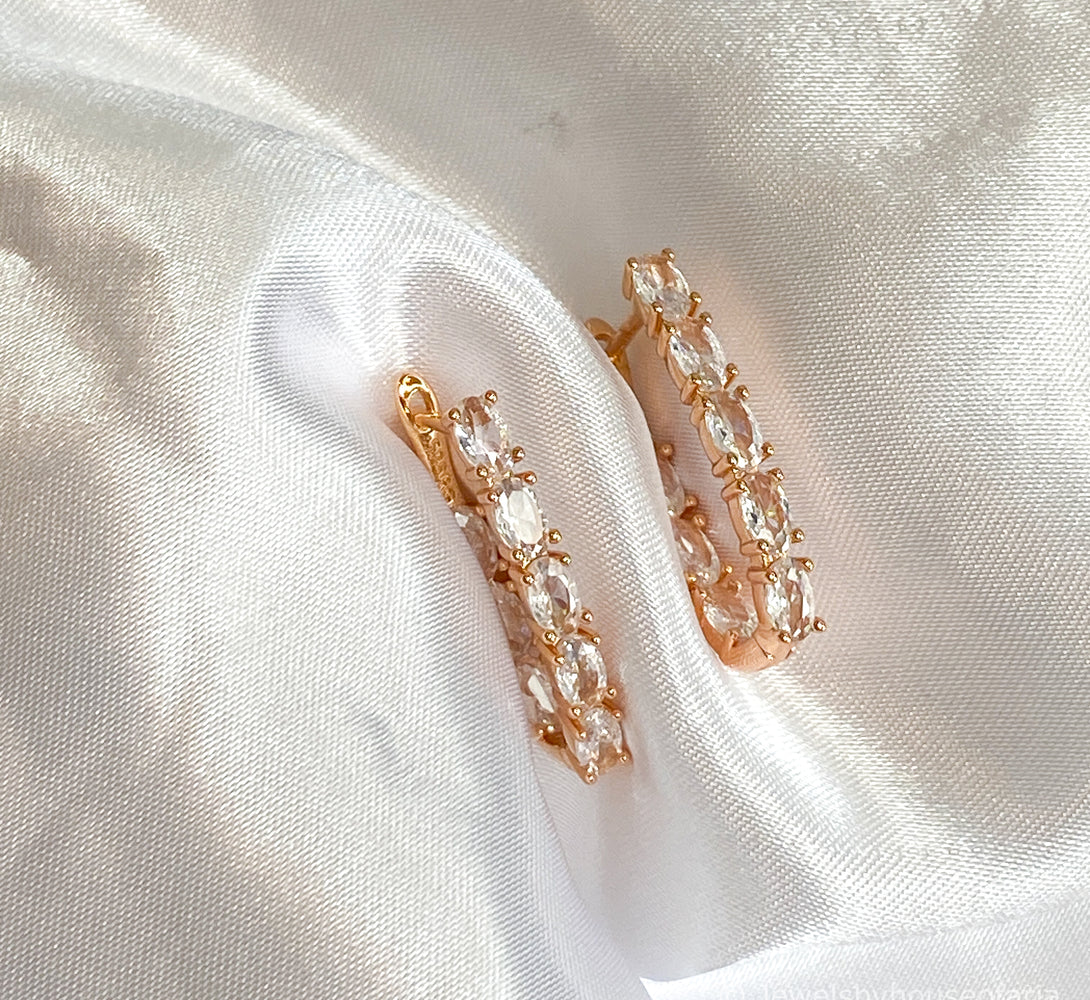 MADDIE Rose Gold Crystal Earrings