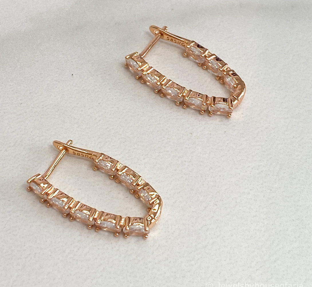 MADDIE Rose Gold Crystal Earrings