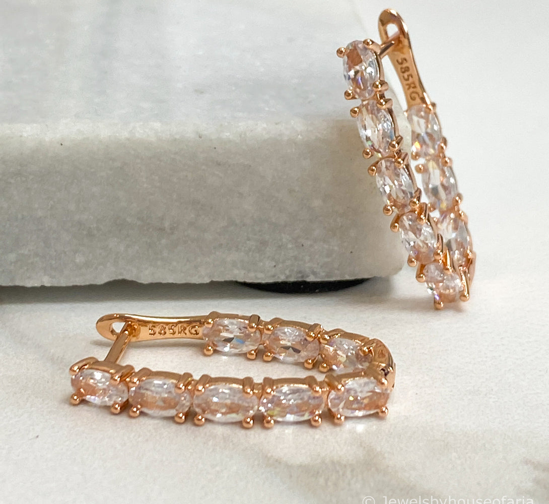 MADDIE Rose Gold Crystal Earrings