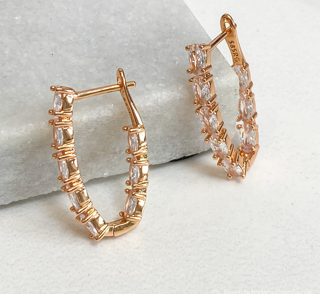 MADDIE Rose Gold Crystal Earrings