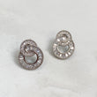 RIA Silver Interlocking Cubic Zirconia Crystal Earrings