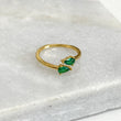 Emerald Green Crystal Ring (Gold)