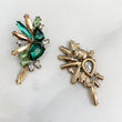 BLOOM Emerald Green Rhinestone Embellished Earrings