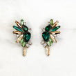 BLOOM Emerald Green Rhinestone Embellished Earrings