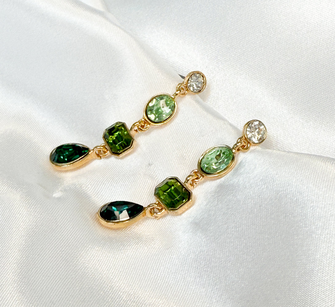 JESS Green Drop Long Earrings
