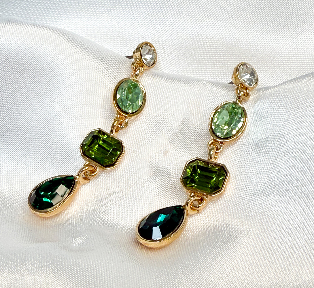JESS Green Drop Long Earrings
