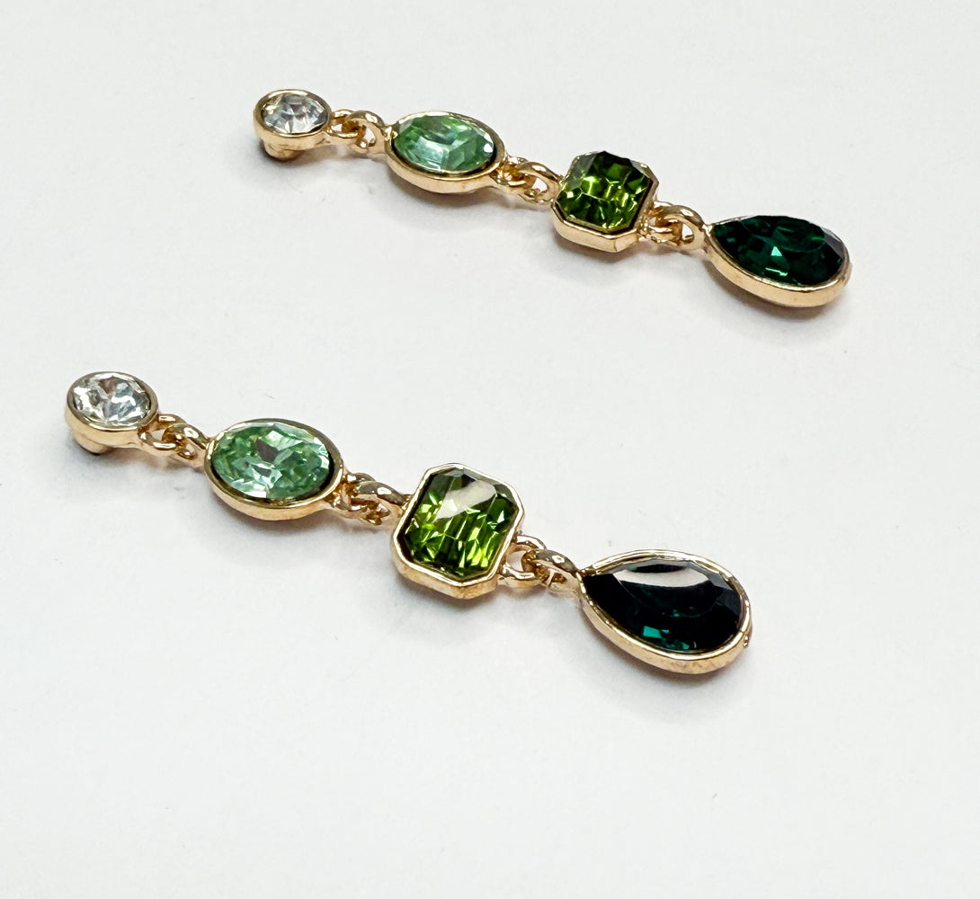 JESS Green Drop Long Earrings