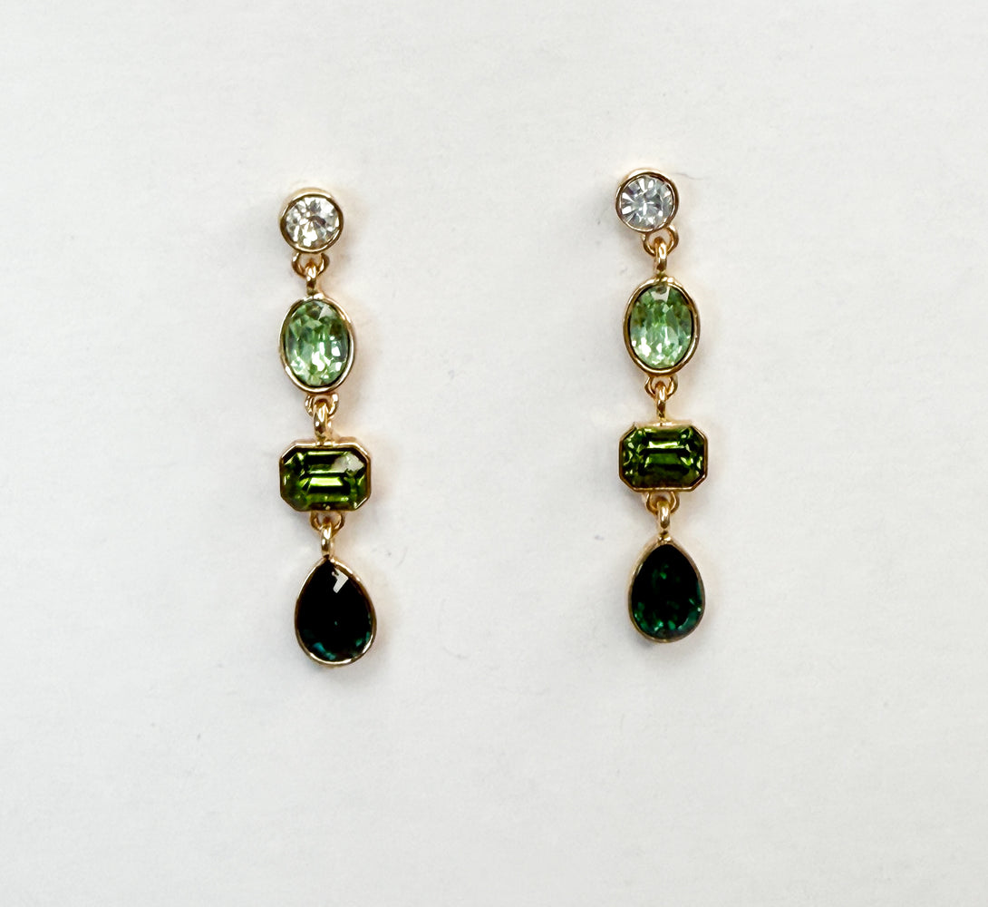 JESS Green Drop Long Earrings