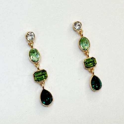 JESS Green Drop Long Earrings