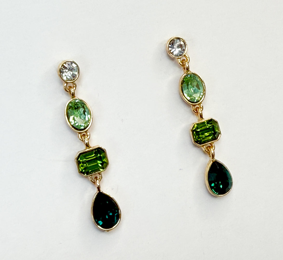 JESS Green Drop Long Earrings