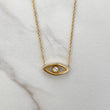 Gold Stainless steel evil eye necklace with crystal centre, known to protect you from the evil eye and negative thoughts