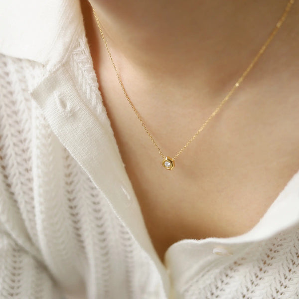 SUZIE Gold Crystal Pendant Necklace