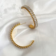 ADA Zirconia Crystal Gold Hoop Earrings