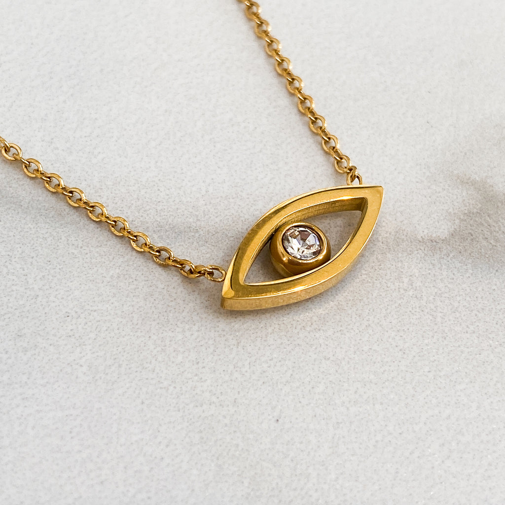 SASA 18k Gold Evil Eye Crystal Pendant Necklace - Main Image