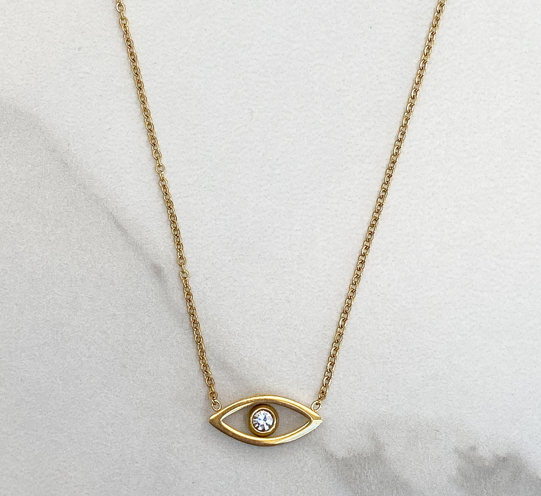 Evil eye gold chain necklace for him and her, unisex necklace