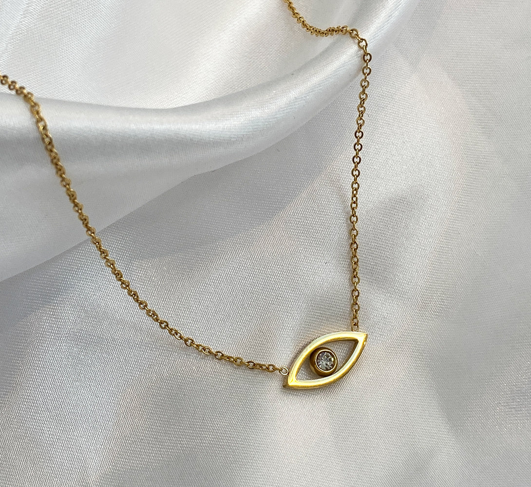 Gold evil eye pendant, gift ideas for spiritual women