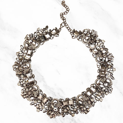 Graphite Grey Statement Necklace - Not perfect but still beautiful