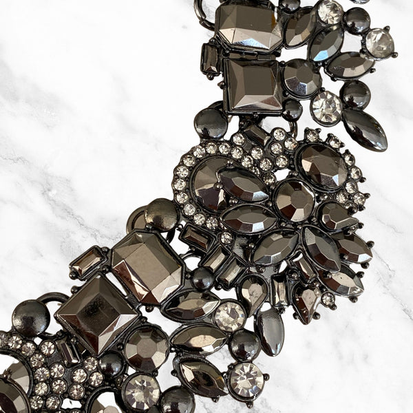 Graphite Grey Statement Necklace - Not perfect but still beautiful