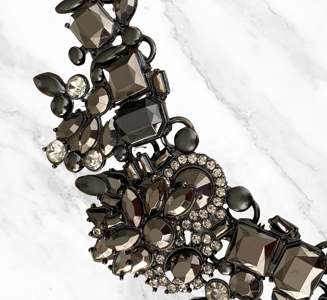 Graphite Grey Statement Necklace - Not perfect but still beautiful