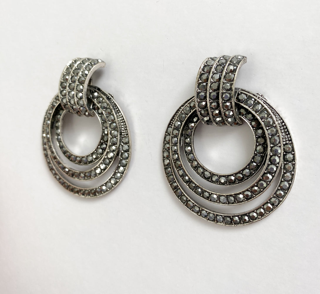 RENE Antique Silver Statement Earrings