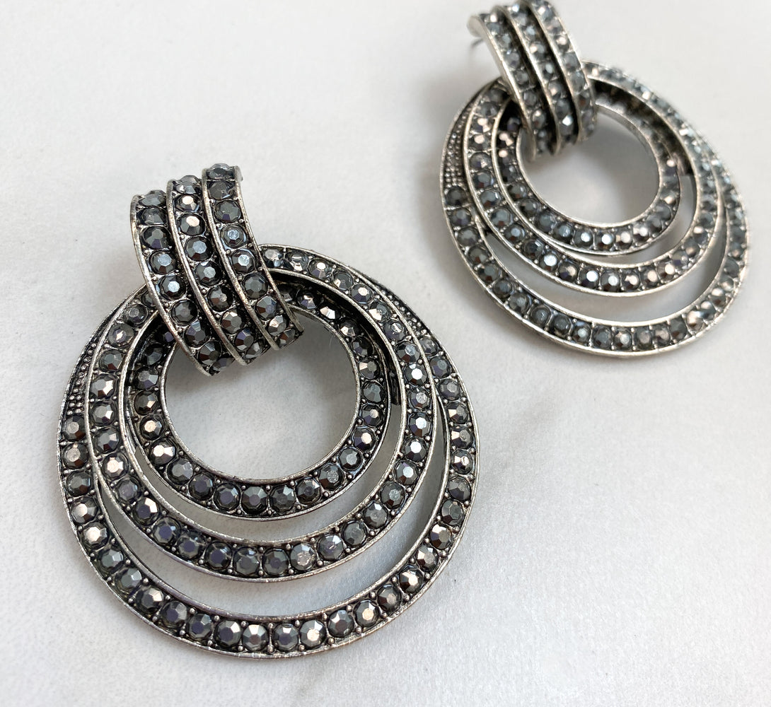 RENE Antique Silver Statement Earrings
