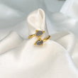 Gold Labradorite Gemstone Pear drop Ring