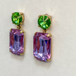 MAE Lilac & Green Rhinestone Embellished Earrings