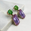 MAE Lilac & Green Rhinestone Embellished Earrings
