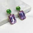 MAE Lilac & Green Rhinestone Embellished Earrings