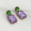 MAE Lilac & Green Rhinestone Embellished Earrings