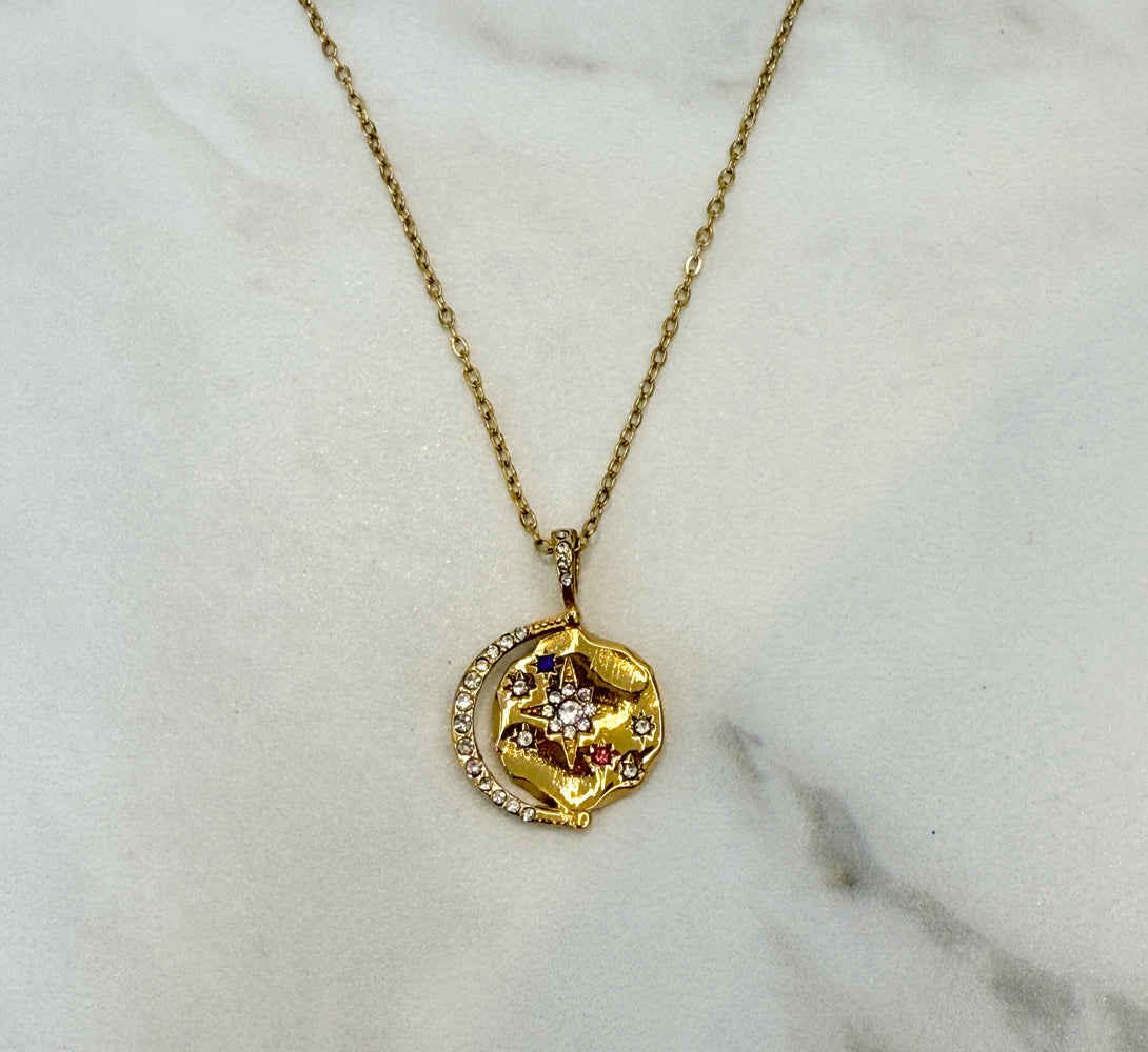 SKYE Celestial Moon & Stars Pendant Necklace