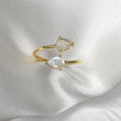 Gold Moonstone Crystal Teardrop Ring