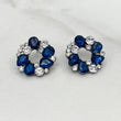 SKY Navy Blue Rhinestone Stud Earrings